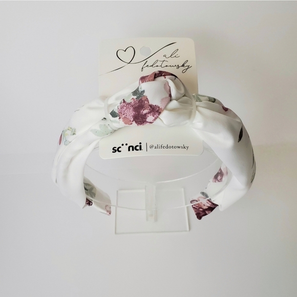 Pink Floral Knotted Silk Headband by Ali Fedtowsky for Scunci - New With Tags - Picture 2 of 10